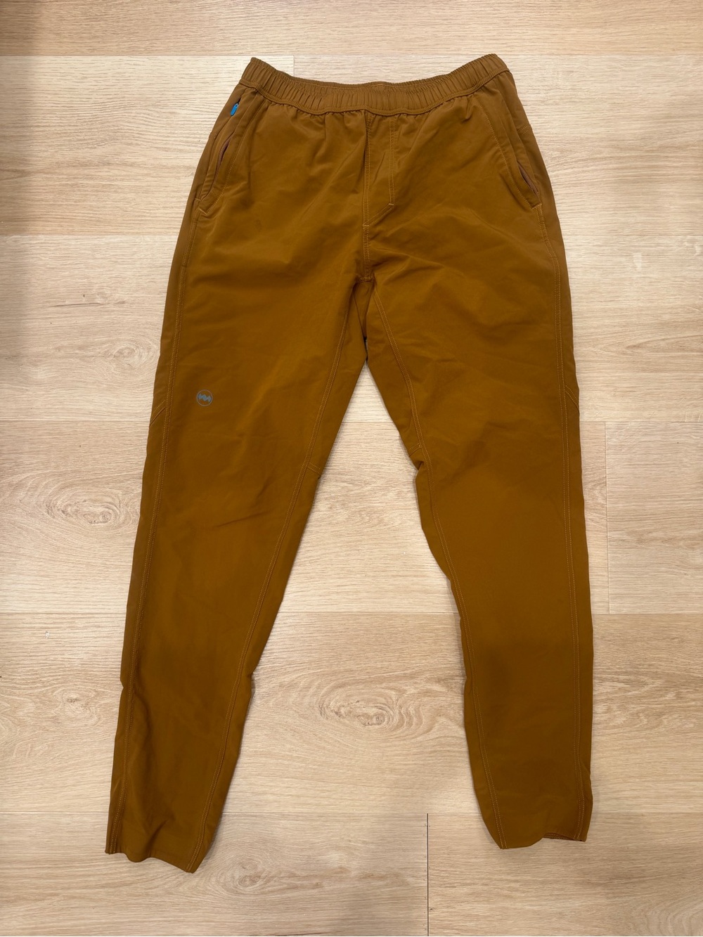 Janji S Transit Tech Pants Joggers Trail Running Travel Packable Copper Brown